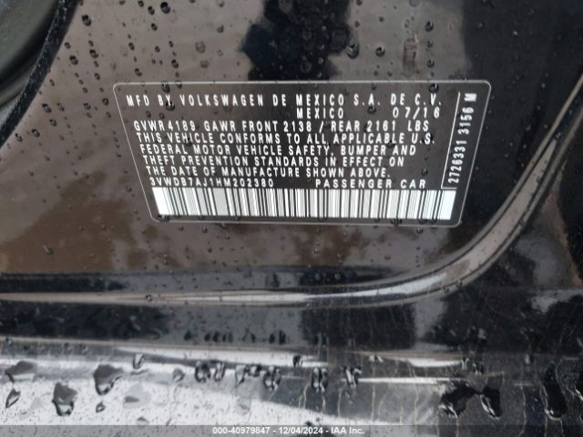 3VWDB7AJ1HM202380 Volkswagen Jetta 1.4t Se