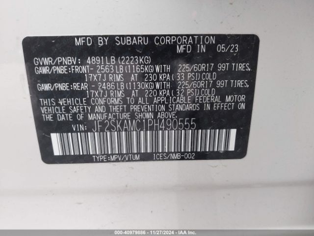 JF2SKAMC1PH490555 Subaru Forester Wilderness