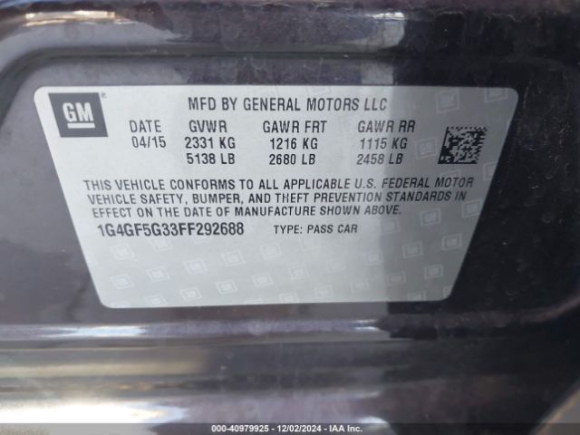 1G4GF5G33FF292688 Buick Lacrosse Premium Ii