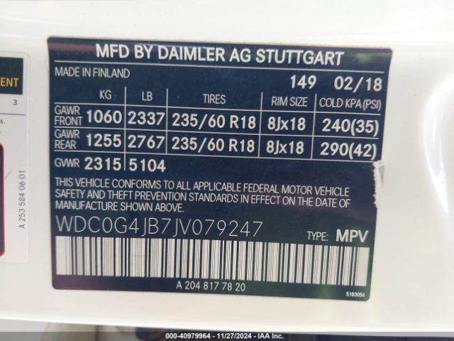WDC0G4JB7JV079247 Mercedes-Benz GLC 300