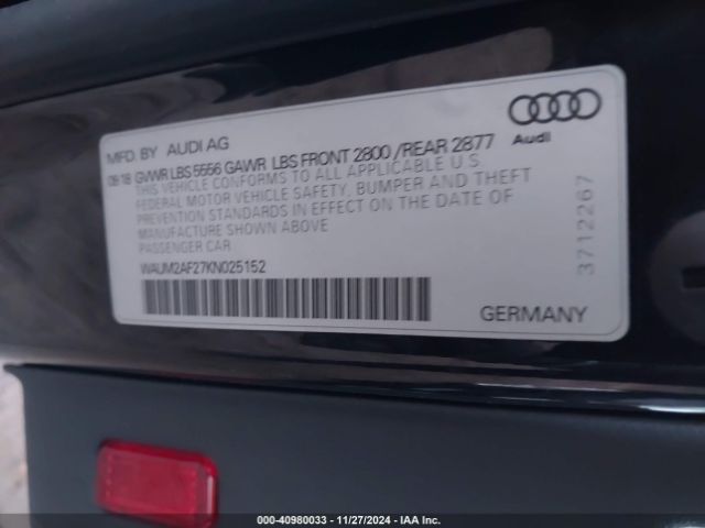 WAUM2AF27KN025152 Audi A6 55 Premium