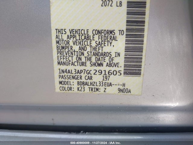 Nissan Altima 2.5 Sr 2016 1N4AL3AP7GC291605 Image 9