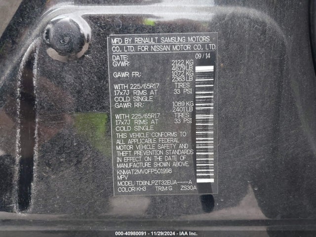 Nissan ROGUE S 2015 KNMAT2MV0FP501998 Image 9