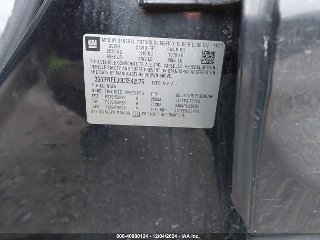 2012 CADILLAC SRX 3GYFNEE30CS542976 Photo 8