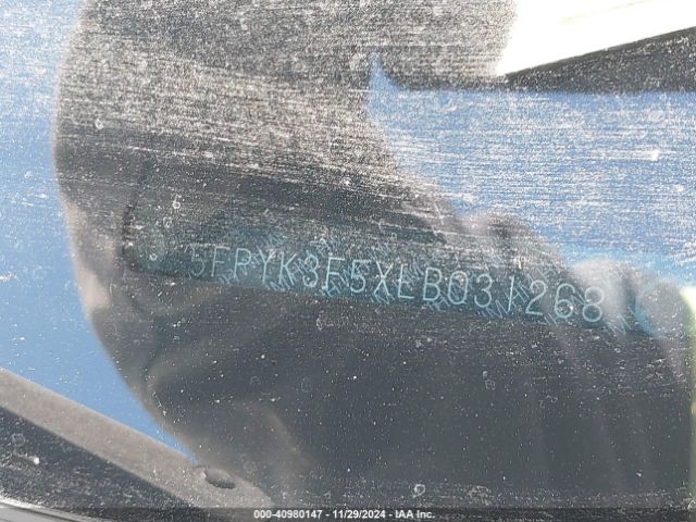 5FPYK3F5XLB031268 Honda Ridgeline Awd Rtl