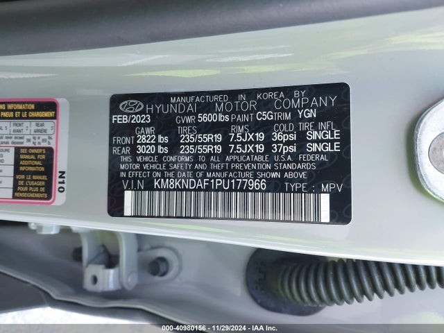 Hyundai 2023 2023 KM8KNDAF1PU177966 Image 9