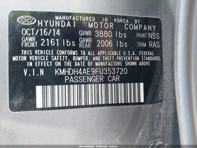 Hyundai dohc mpi nu 2015 KMHDH4AE9FU353720 Image 9