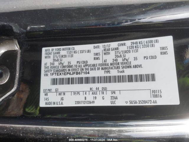 2018 FORD F-150 1FTEX1EP6JFB67104 Photo 8