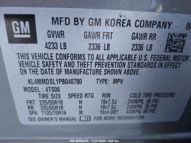 KL4MMDSL1PB040780 Buick Encore Gx Select Fwd