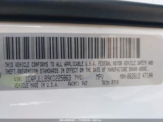 1C4PJLLB9KD225863 Jeep Cherokee Latitude Plus Fwd