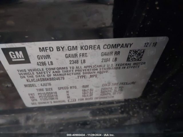 KL4CJASB6KB824679 Buick Encore Fwd Preferred