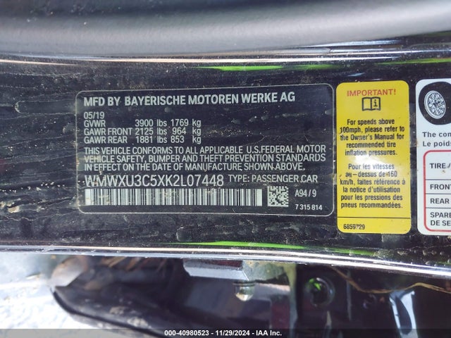 2019 MINI HARDTOP 4 DOOR WMWXU3C5XK2L07448 Photo 8