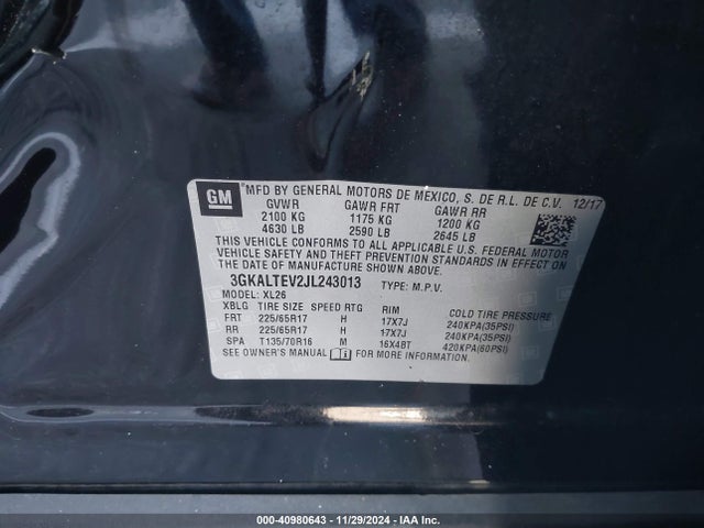 3GKALTEV2JL243013 GMC Terrain Sle