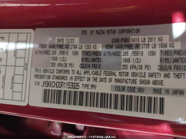 Mazda Cx-90 3.3 Turbo Preferred Plus 2024 JM3KKCHD0R1153925 Image 9