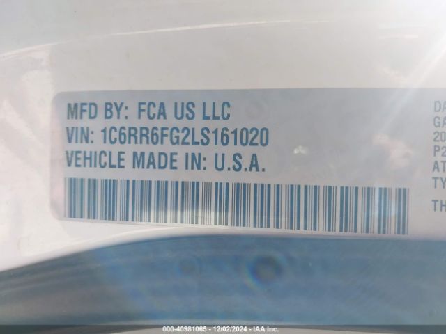 1C6RR6FG2LS161020 RAM 1500 Classic Tradesman  4x2 6'4 Box