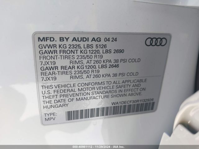 WA1DECF30R1132926 Audi Q3 Premium 45 Tfsi S Line Quattro Tiptronic