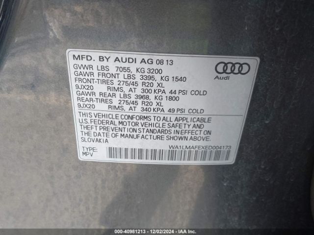 WA1LMAFEXED004173 Audi Q7 3.0 Tdi Premium