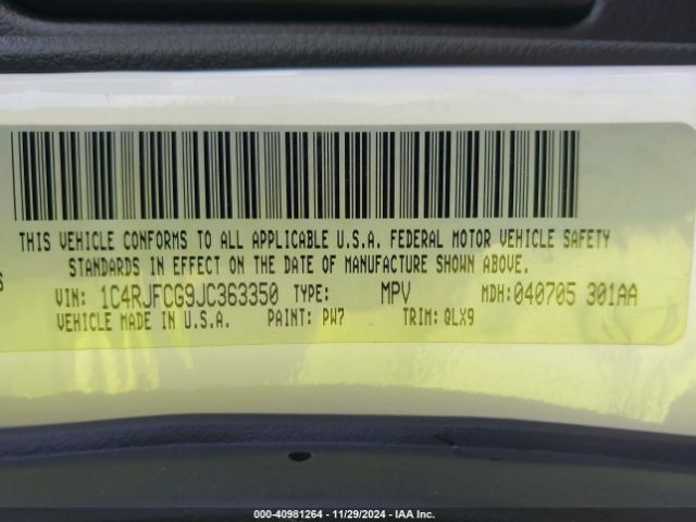 1C4RJFCG9JC363350 Jeep Grand Cherokee High Altitude 4x4