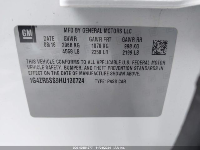 1G4ZR5SS9HU130724 Buick Lacrosse Premium