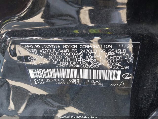 JTHGZ1B24M5039092 Lexus Is 350 F Sport