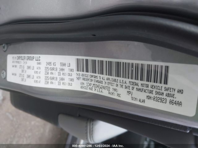 1C4PJMDS4EW240722 Jeep Cherokee Limited