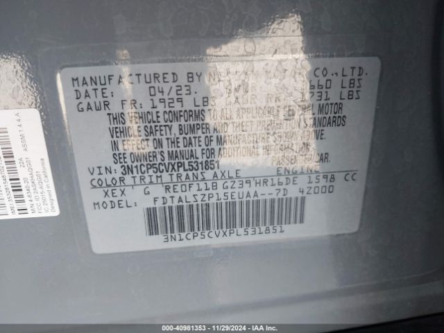 3N1CP5CVXPL531851 Nissan Kicks Sv Xtronic Cvt