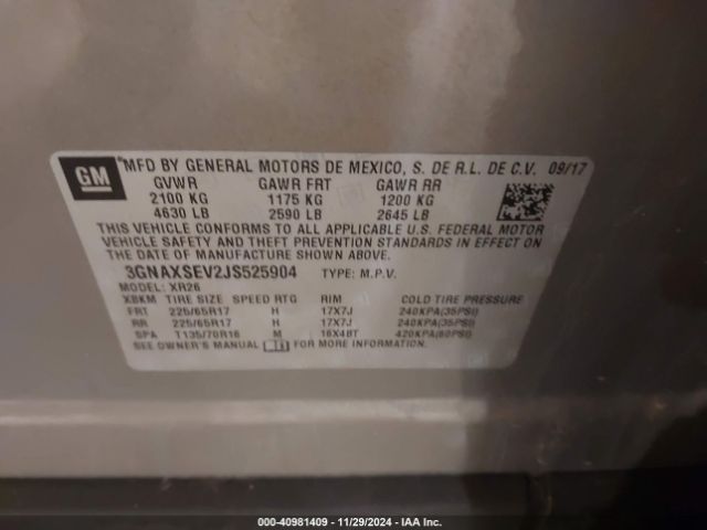2018 CHEVROLET EQUINOX 3GNAXSEV2JS525904 Photo 8