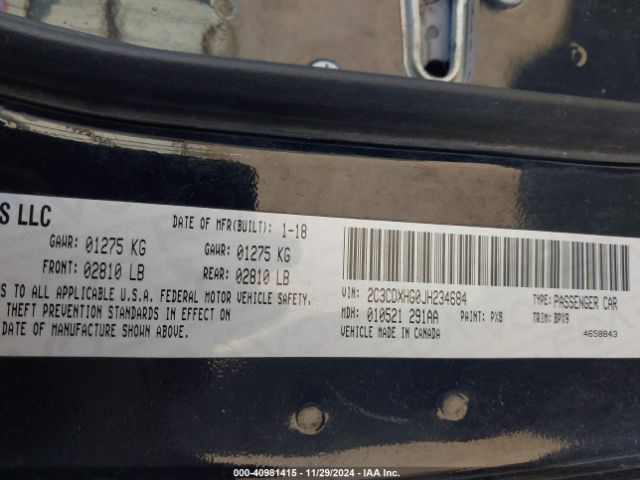 2C3CDXHG0JH234684 Dodge Charger Sxt Plus Rwd
