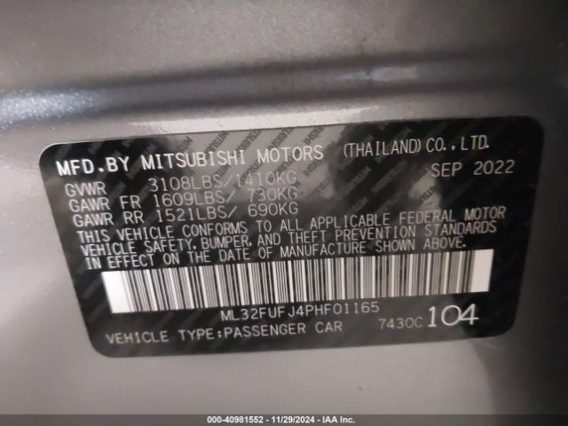 ML32FUFJ4PHF01165 Mitsubishi Mirage G4 Black Edition/es/le