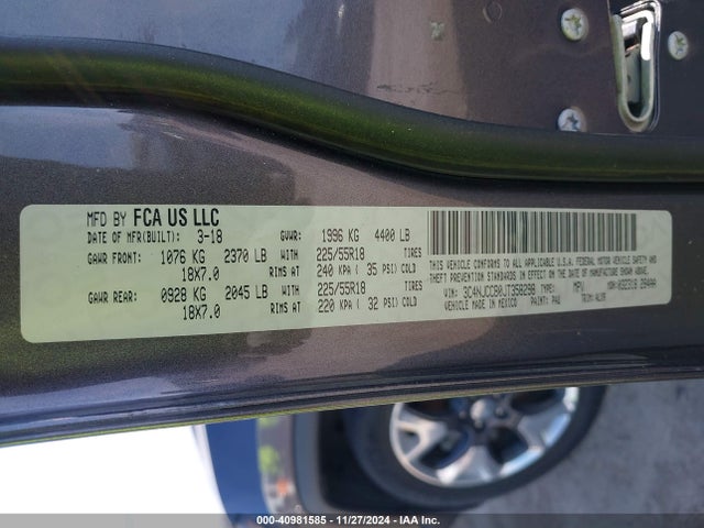 3C4NJCCB0JT358298 Jeep Compass Limited Fwd