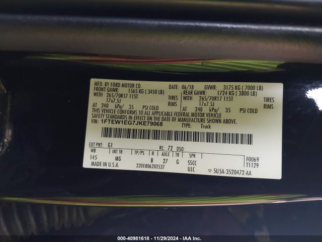 Ford F-150 Xlt 2018 1FTEW1EG7JKE79068 Image 9