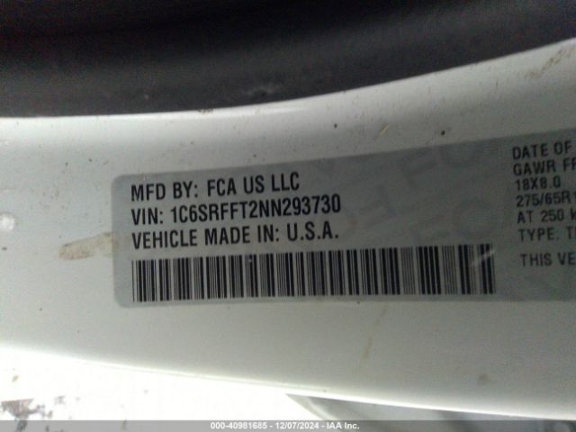 1C6SRFFT2NN293730 RAM 1500 Big Horn  4x4 5'7 Box