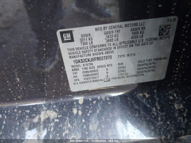 1GKS2CKJ6FR637879 GMC YUKON DENALI