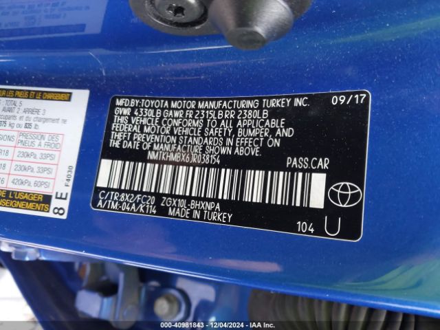 NMTKHMBX6JR038154 Toyota C-hr Xle Premium