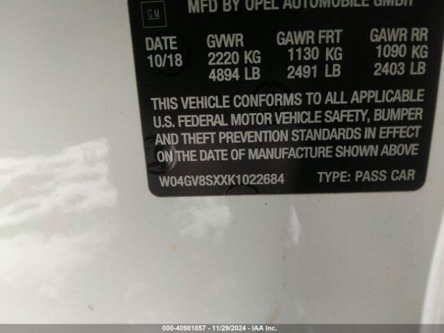 W04GV8SXXK1022684 Buick Regal Tourx Awd Essence