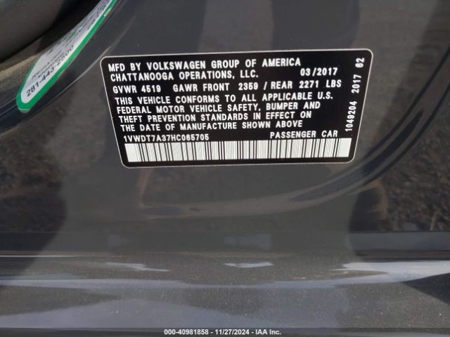 1VWDT7A37HC065705 Volkswagen Passat 1.8t R-line