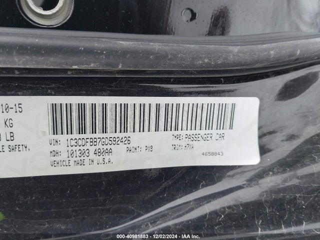 Dodge DART SXT 2016 1C3CDFBB7GD592426 Image 9