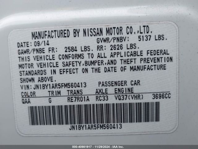 JN1BY1AR5FM560413 Infiniti Q70 3.7x