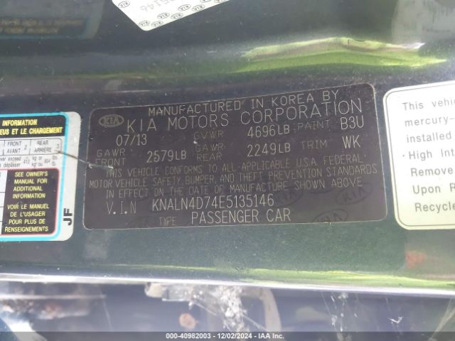 KNALN4D74E5135146 KIA Cadenza Premium