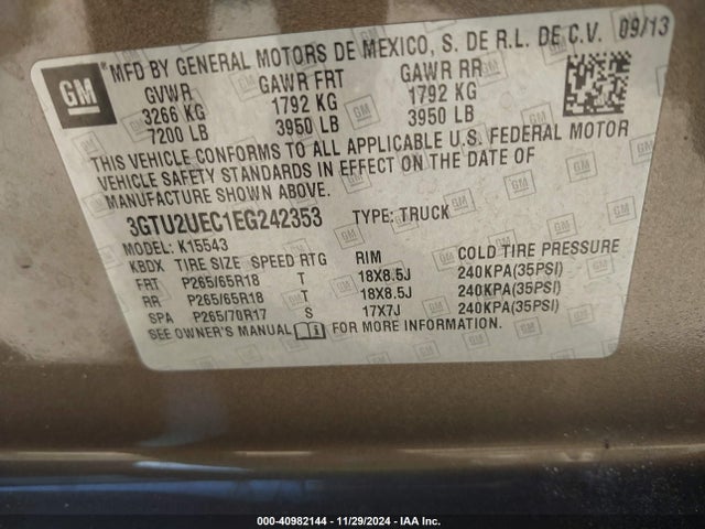 GMC Sierra 1500 Sle 2014 3GTU2UEC1EG242353 Image 9