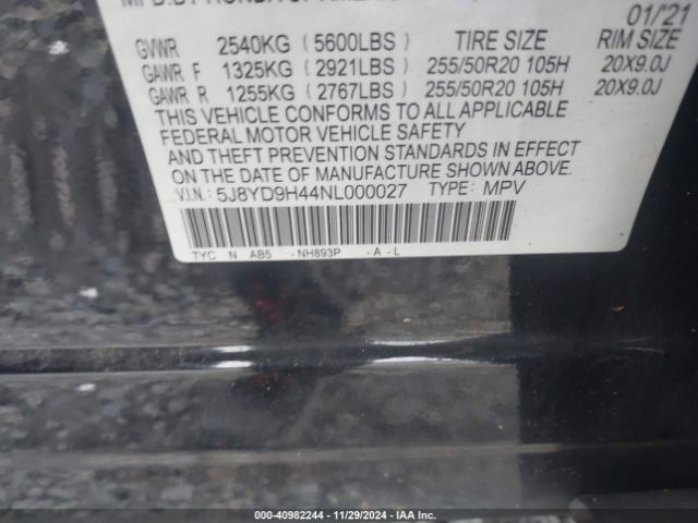 2022 ACURA MDX 5J8YD9H44NL000027 Photo 8