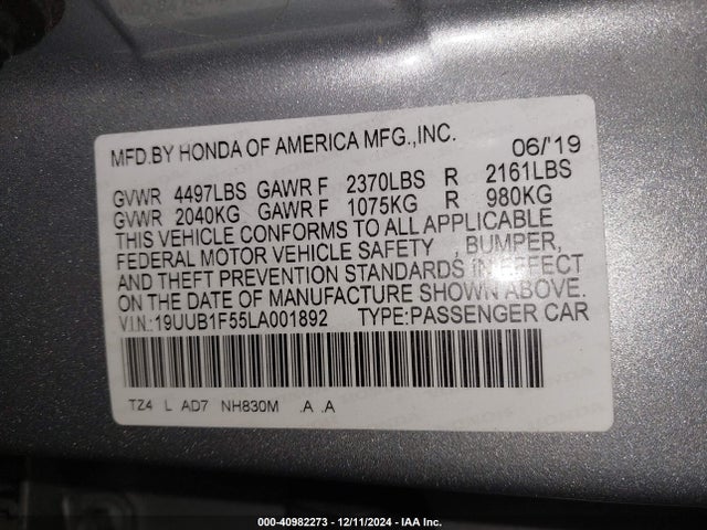 Acura Tlx Tech Package 2020 19UUB1F55LA001892 Image 9