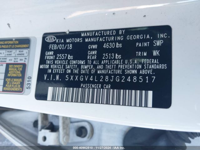 5XXGV4L28JG248517 KIA Optima Sx Turbo