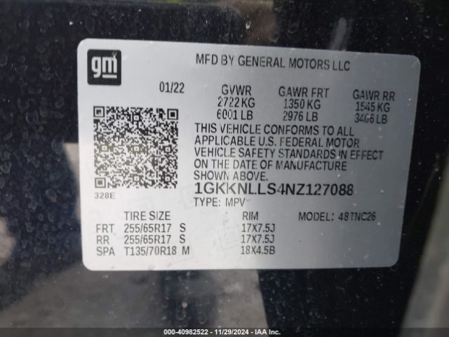 1GKKNLLS4NZ127088 GMC Acadia Awd At4