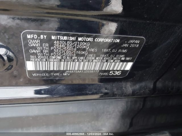 2018 MITSUBISHI ECLIPSE CROSS JA4AT5AA1JZ038117 Photo 8