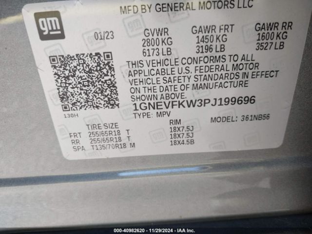 1GNEVFKW3PJ199696 Chevrolet Traverse Awd Ls