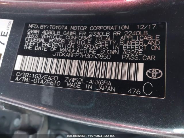 JTDKARFP7H3063850 Toyota Prius Prime Premium