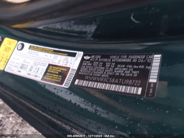 2010 MINI COOPER WMWMR3C58ATU98722 Photo 8