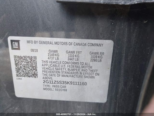 2G11Z5S35K9111160 Chevrolet IMPALA LT