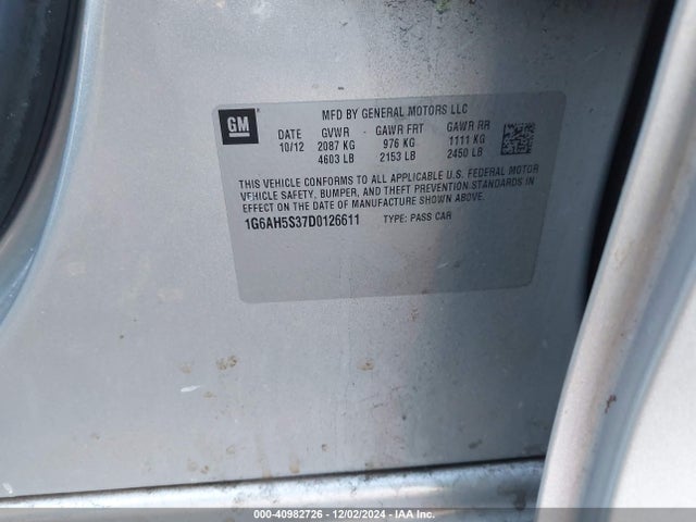 2013 CADILLAC ATS 1G6AH5S37D0126611 Photo 8